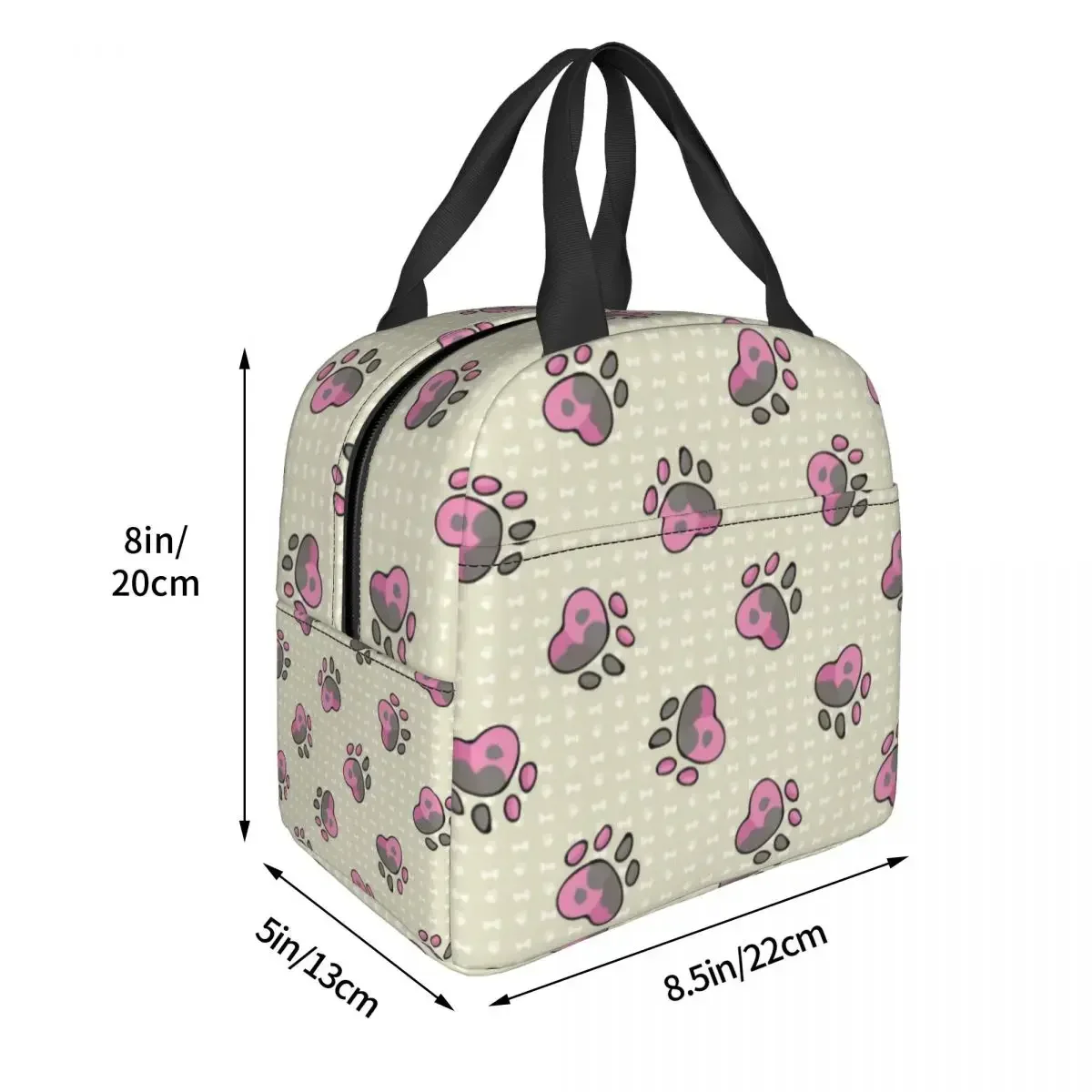 Custom Cute Spotty Puppy Dog Paw Insulated Lunch Bag for Women Pet Shiba Akita Lover Thermal Cooler Bento Box Office Work School