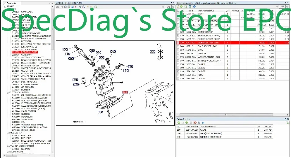 

Каталог французских запасных частей SpecDiag Kubota KE 2021.