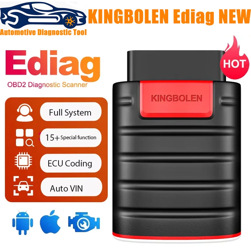 2023 Kingbolen Ediag New Version ALL Car Brand All Reset Service 1 Year Free Bluetooth OBD2 Scanner PK X431 Golo pro Easydiag