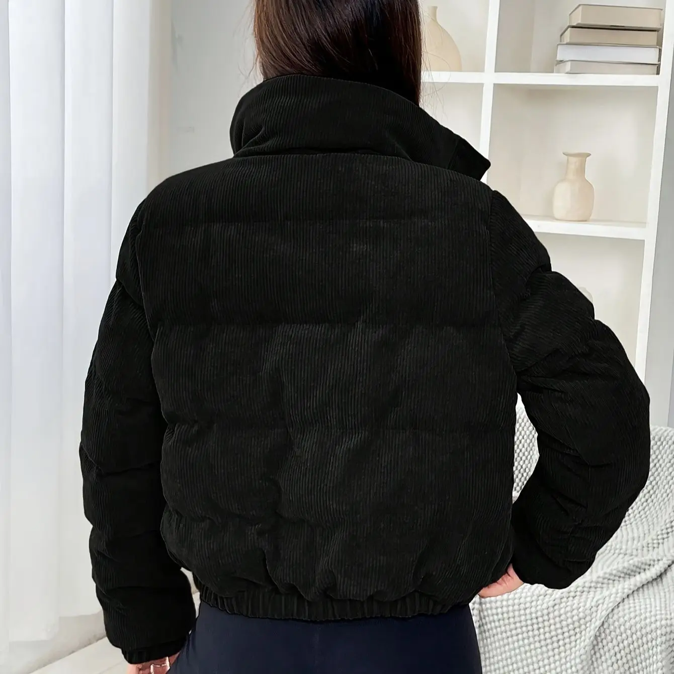 2025 Autumn New Zipper Corduroy Cotton Robe Women's Zipper Cotton Robe