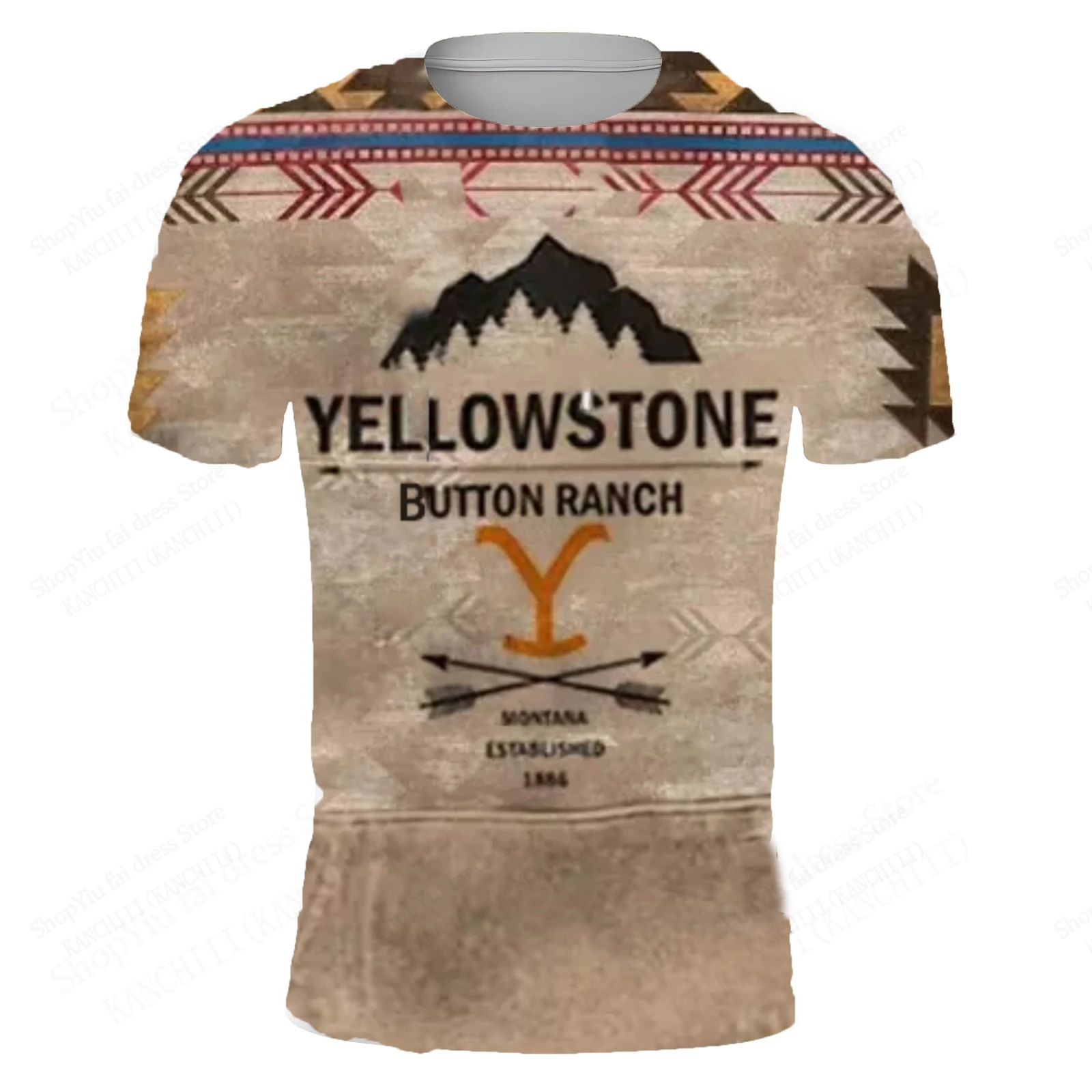2025 خمر يلوستون ثلاثية الأبعاد تي شيرت مطبوع للرجال النساء موضة الصيف عادية قصيرة الأكمام التي شيرت جديد شعبي بلايز تيز الملابس