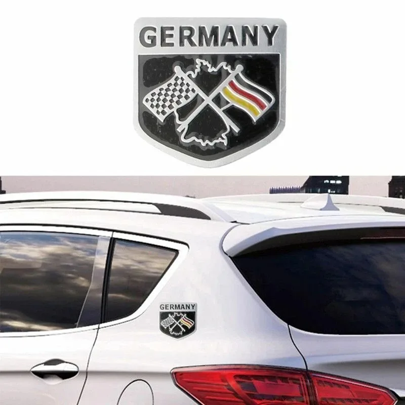 3D Aluminium Germany German Flag Map National Auto Car Emblem Badge Decal Sticker For Volkswagen VW Mercedes Benz AUDI BMW OPEL