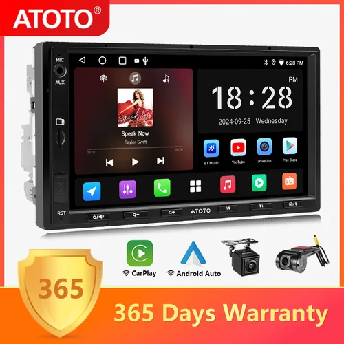 Imagen 1 del producto ATOTO Android doble 2 Din estéreo de coche 7 pulgadas reproductor Multimedia automotriz Radio Android Auto pantalla Carplay navegación 2Din A5L