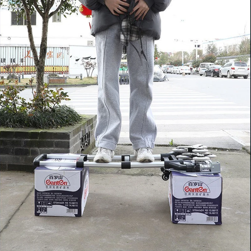 Imagem -04 - Escalando o Carrinho Dobrável do Trole da Etapa para a Zorra Portátil Dobrável de Alumínio Leve da Bagagem para a Compra do Curso com Rodas