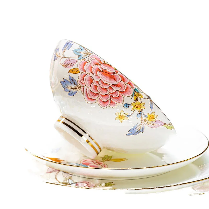 

Набор посуды Цзиндэчжэнь, бытовой светильник, роскошный костяной фарфор, китайская посуда, подарок на новоселье