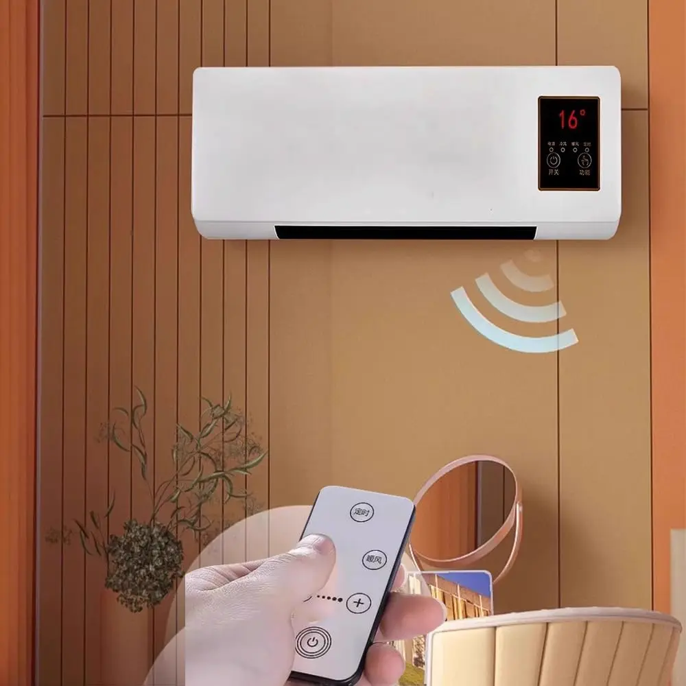 1800W Wall Mounted Space Heater with Remote Control,Fast Heating Electric Heater with LED Display, Adjustable Thermostat,Timer for Indoor Use in Bedroom,Office,Home