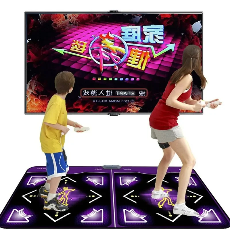 سجادة رقص مزدوجة لاسلكية 2 وحدات تحكم ألعاب حسية جسدية تلفزيون الكمبيوتر مع ألعاب اليوغا ممارسة اللياقة البدنية آلة الرقص