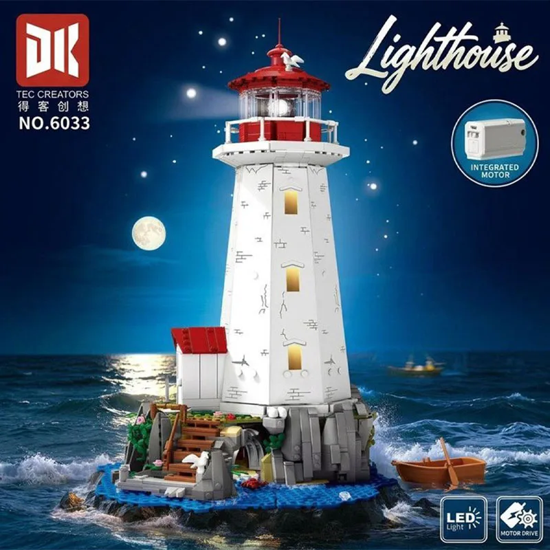IN STOCK MOC Idea Paige Seaside Bay Lighthouse Building Blocks Bricks Assembling Model DIY Adult Toy Birthday Gift Set