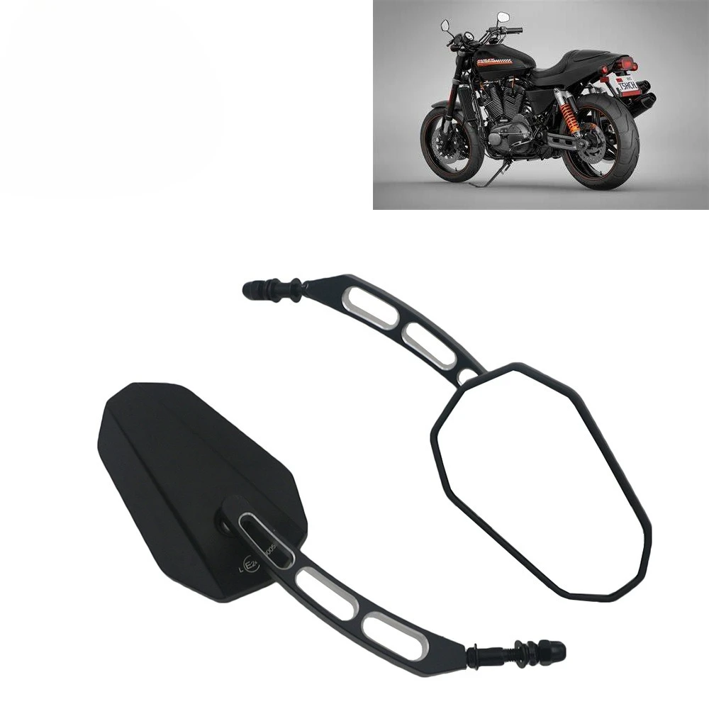 

New Rearview Mirror Accessories for Harley Motorcycle High Quality Aluminum Polygon Reflectors
