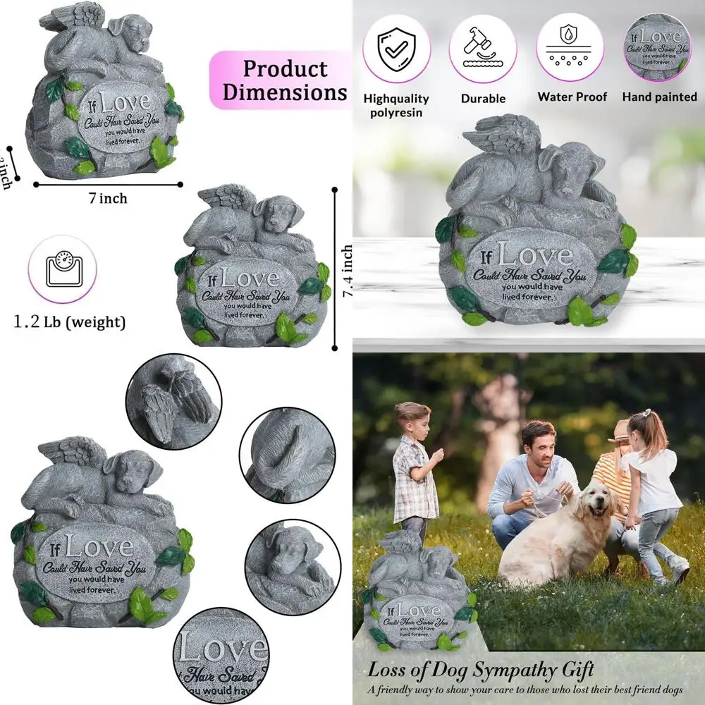 

Мемориальные подарки для собак от потери собаки - Forever My Guardian Angel Garden Dog Memorial Stone, Dog Passing Away Sympathy Gifts - Though