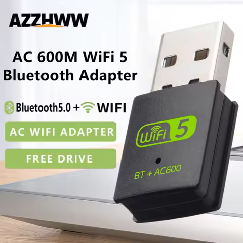 2 IN 1 USB WiFi Bluetooth Adapter 600Mbps Dual Band 5G/2.4G USB Wifi Adapter USB Bluetooth Adapter Wireless Network Card For PC