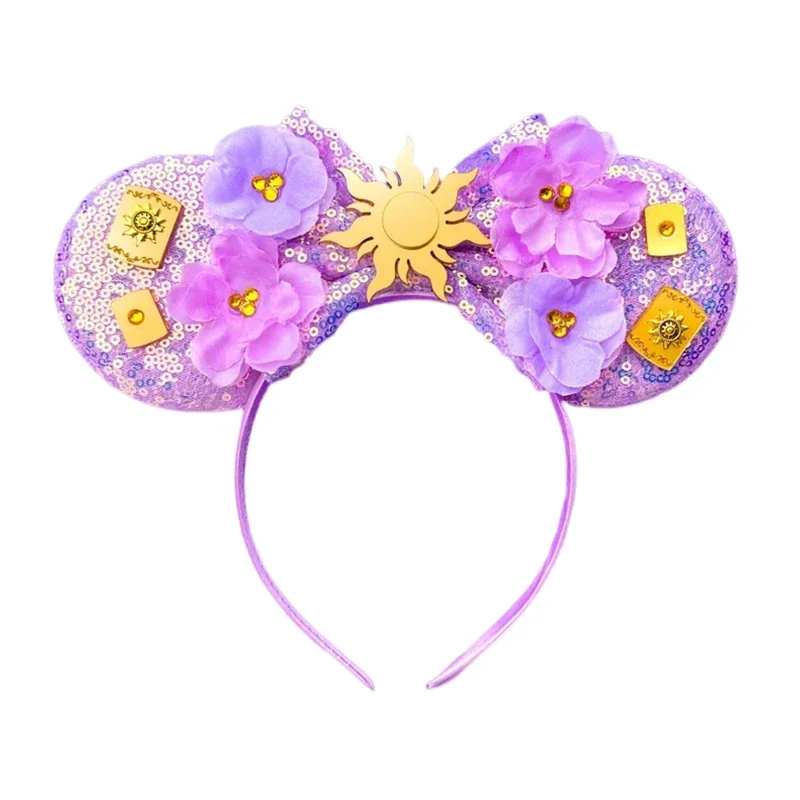 Rapunzel Ears Hair Band Kids Hexagram Head Band Baby Flower Hairbands Girls Disney Bow Headwear Women Anime Hairband Party Gifts