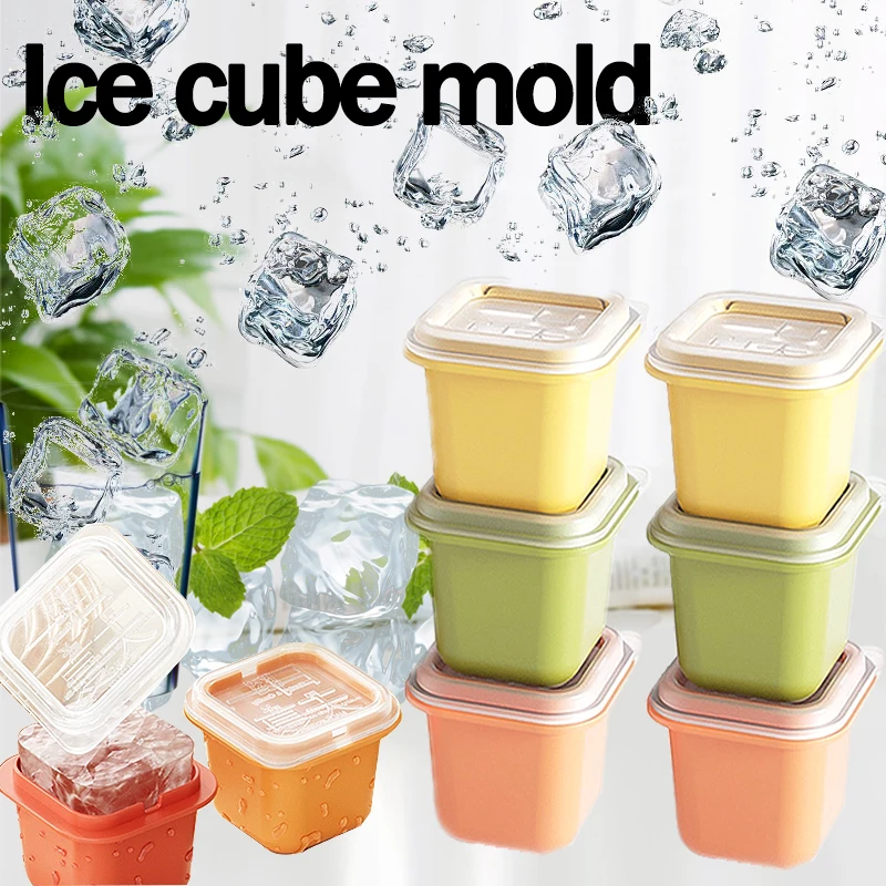 Moldes para cubitos de hielo de grado alimenticio, fabricante de cuadrículas, molde de bola de hielo esférica para whisky, Tapas extraíbles, contenedor de cubos, barra casera DIY, 6 piezas