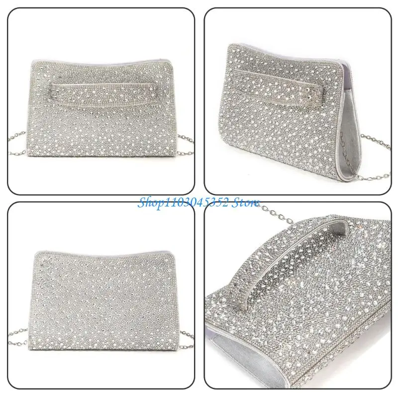 이브닝 백 여성용 지갑 클러치 라인스톤 핸드백 크로스바디 숄더백