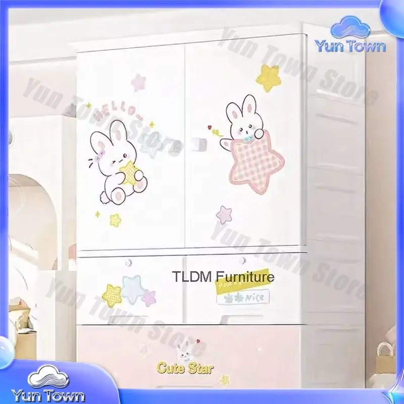 for kids wardrobe for children's room storage cabinet for bedroom furniture for home organization plastic multi-layer clothes