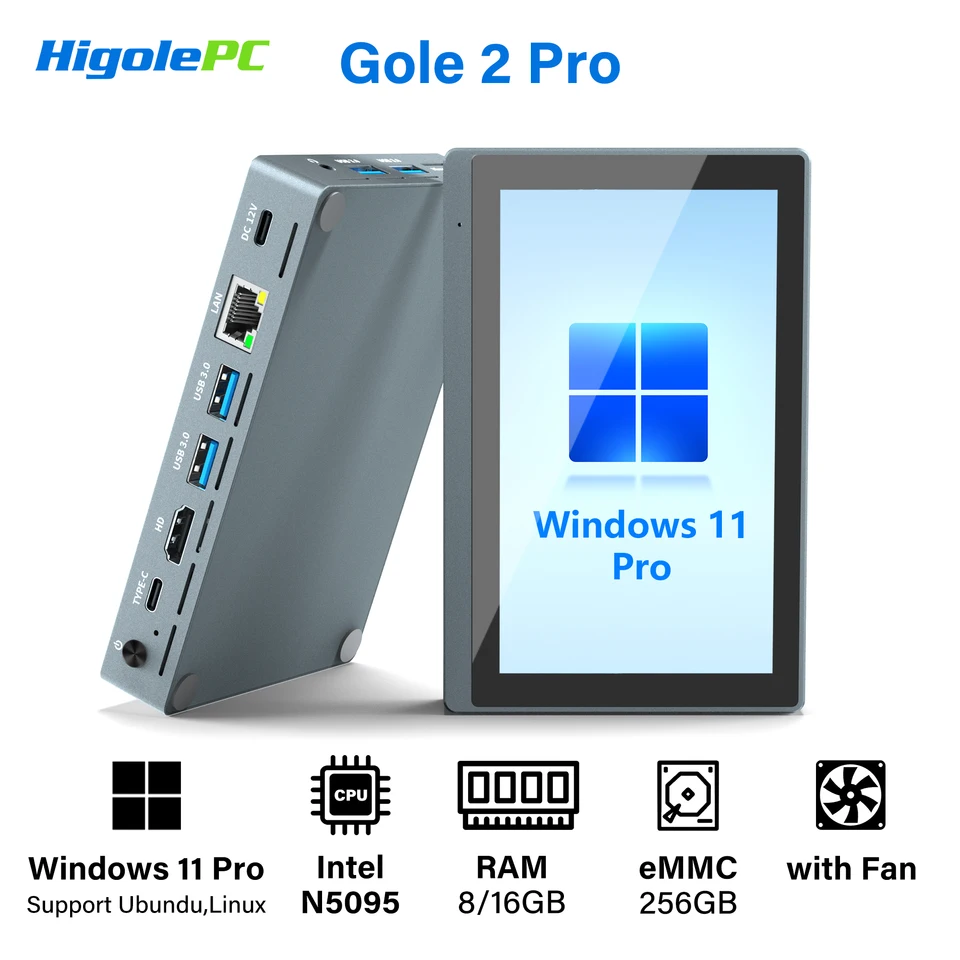 Higole Gole 2 Pro 5.5インチ ミニPC Intel N5095 Windows 11 WiFi5 8