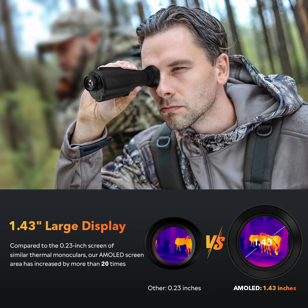 Thermal Camera Imaging Night Vision Monoculars AI Super-resolution384*288 Professional Camping Hunting Firefighting Surveillance