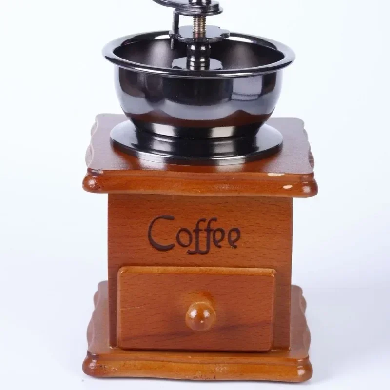 Neue 1PCS Vintage Manuelle Kaffeemühle Grat Handkurbel Kaffeemühlen Holz Vintage Stil Hand Kaffeemühle Klassische Heißer