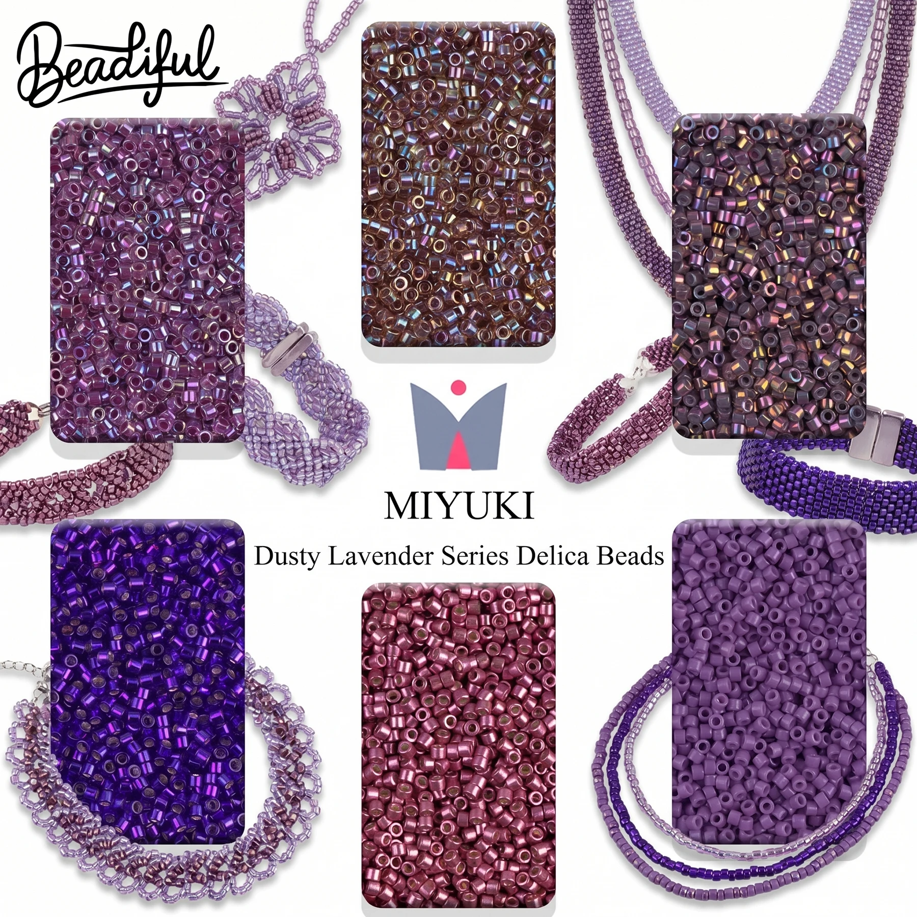 

BEADIFUL 10g/2000pcs MIYUKI DELICA BEADS 11/0 - Dusty Lavender Mauve Series Japan Glass Seed Beads for DIY Jewelry Craft
