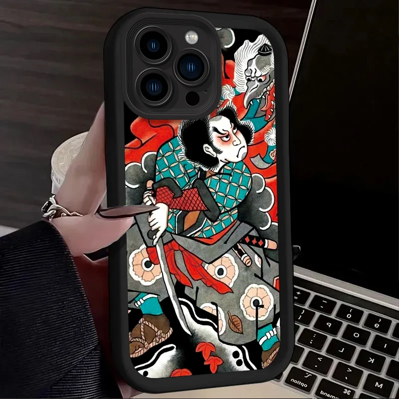 Etui na telefon Ukiyo-e Ghost Samurai Sea Wave do Google Pixel 9 8 7 8A 7A Pro XL 4G 5G Miękka silikonowa osłona tylna TPU