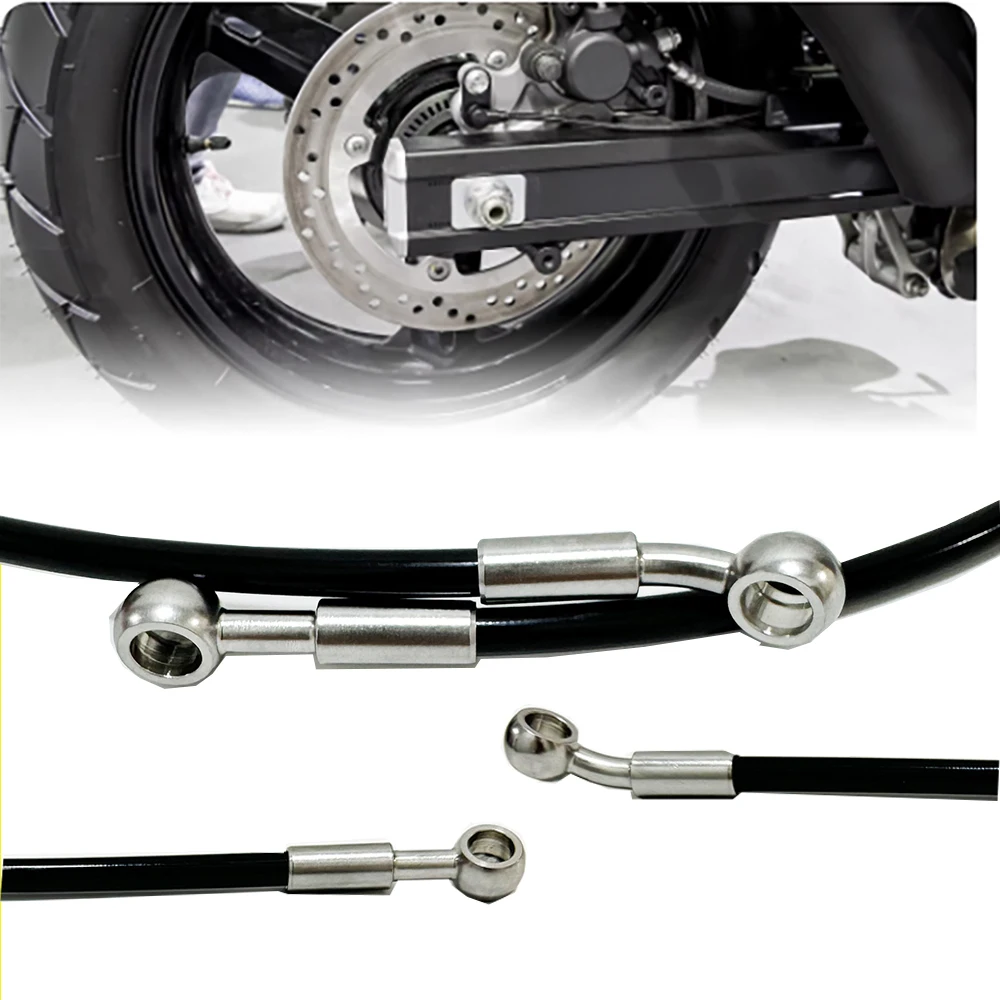 Black High quality10CM To 500CM Motorcycle Hydraulic Reinforced Brake Clutch Oil Hose Line Pipe Fit ATV Dirt Pit Racing Bike MX