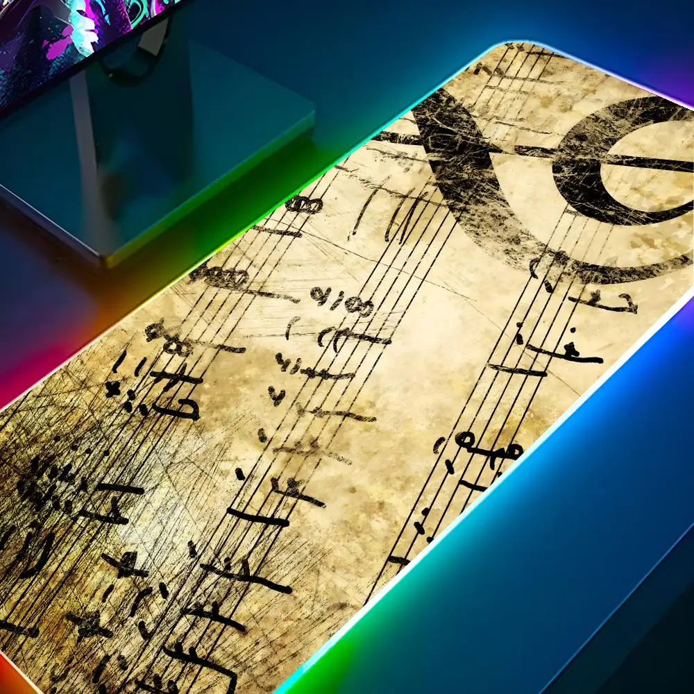 Classical Music  Mouse Pad RGB Pc Gamer Keyboard LED Glowing mause pad Mats Rubber Cute Cartoon Gaming Computer csgo lol pubg