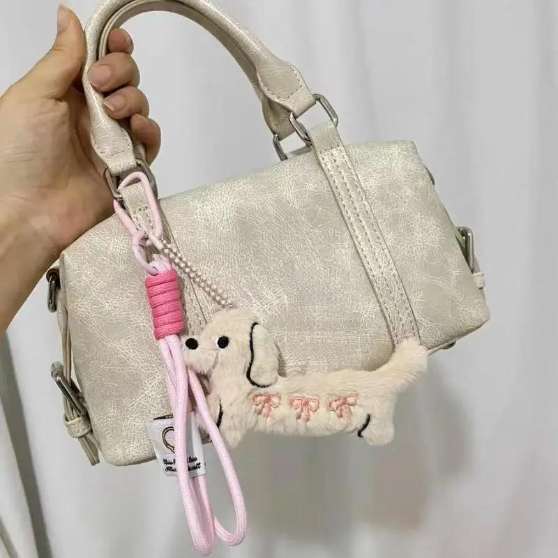 New··Cartoon Animal Dog Dachshund Plush Keychain Puppy Stuffed Keyring Cute Key Holder Pendant Bag Hanging Decoration Gift view 5