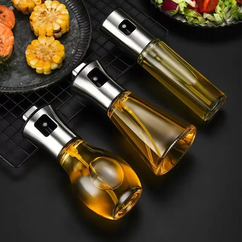 Atomizing Oil Pot Spray Bottle Kitchen Household BBQ Oil Control Press Type Oil Bottle Kitchen Supplies