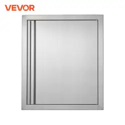 VEVOR BBQ Access Door 18Wx21H In Single Outdoor Kitchen Door Stainless Steel Flush Mount Door Wall Vertical Door Recessed Handle