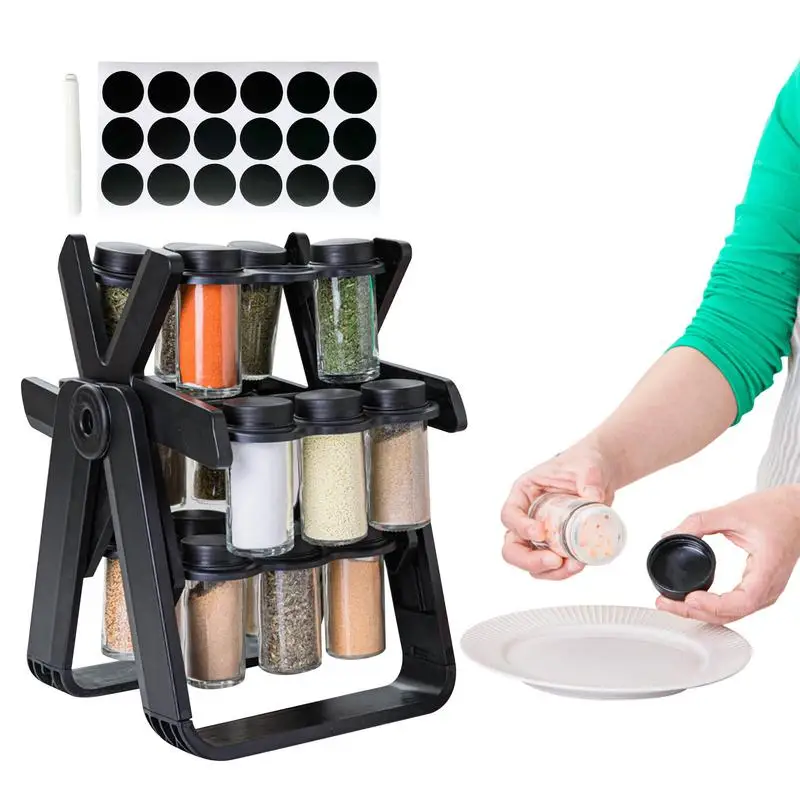 Rotating Spice Rack Organizer Spinning Spice Organizer With 18 Jars Revolving Spice Rack Shelf For Kitchen Counter Organization