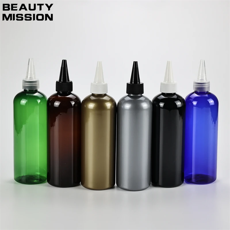 Golden 300ml X 20 Detergent Empty Plastic Bottle With Pointed Mouth Cap For Skin Care Cream Shampoo Gel 10 oz E Liquid Container