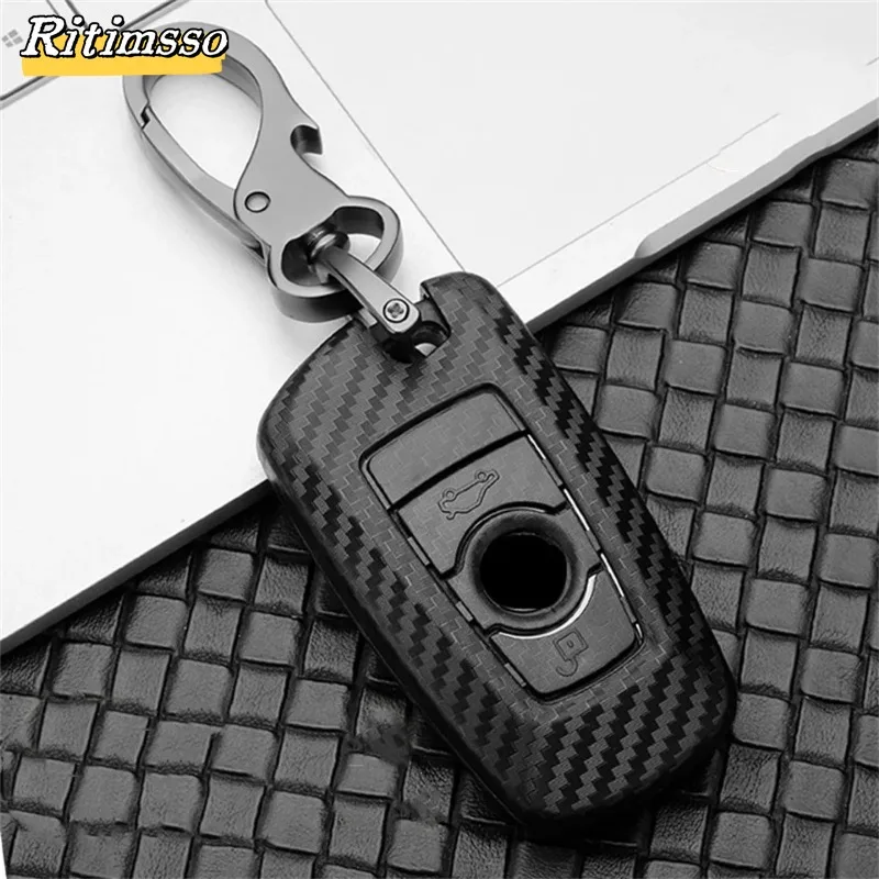 Carbon ABS Car Remote Key Case Cover For BMW 1 2 3 4 5 6 7 Series X1 X3 X4 X5 X6 F36 F25 F26 F30 F34 F10 F07 F20 Z10 G30 F15 F16