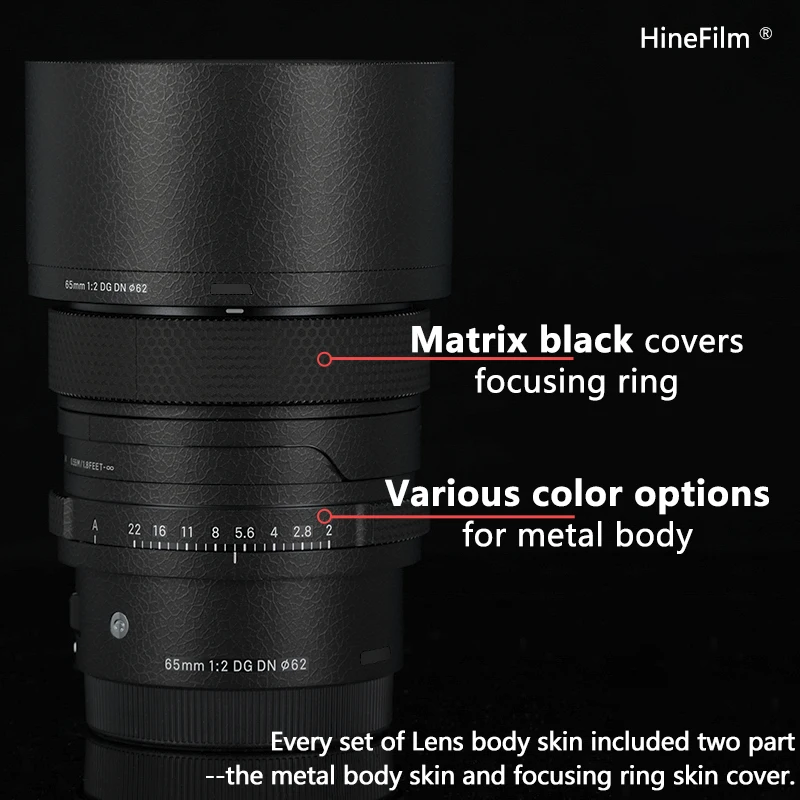 Hinefilm Skin for Sigma 65mm f2 DG DN E / L Mount Lens Decal Skins Sigma 65 F2 Lens Wrap Cover Film for Sigma 65F2 Lens Sticker