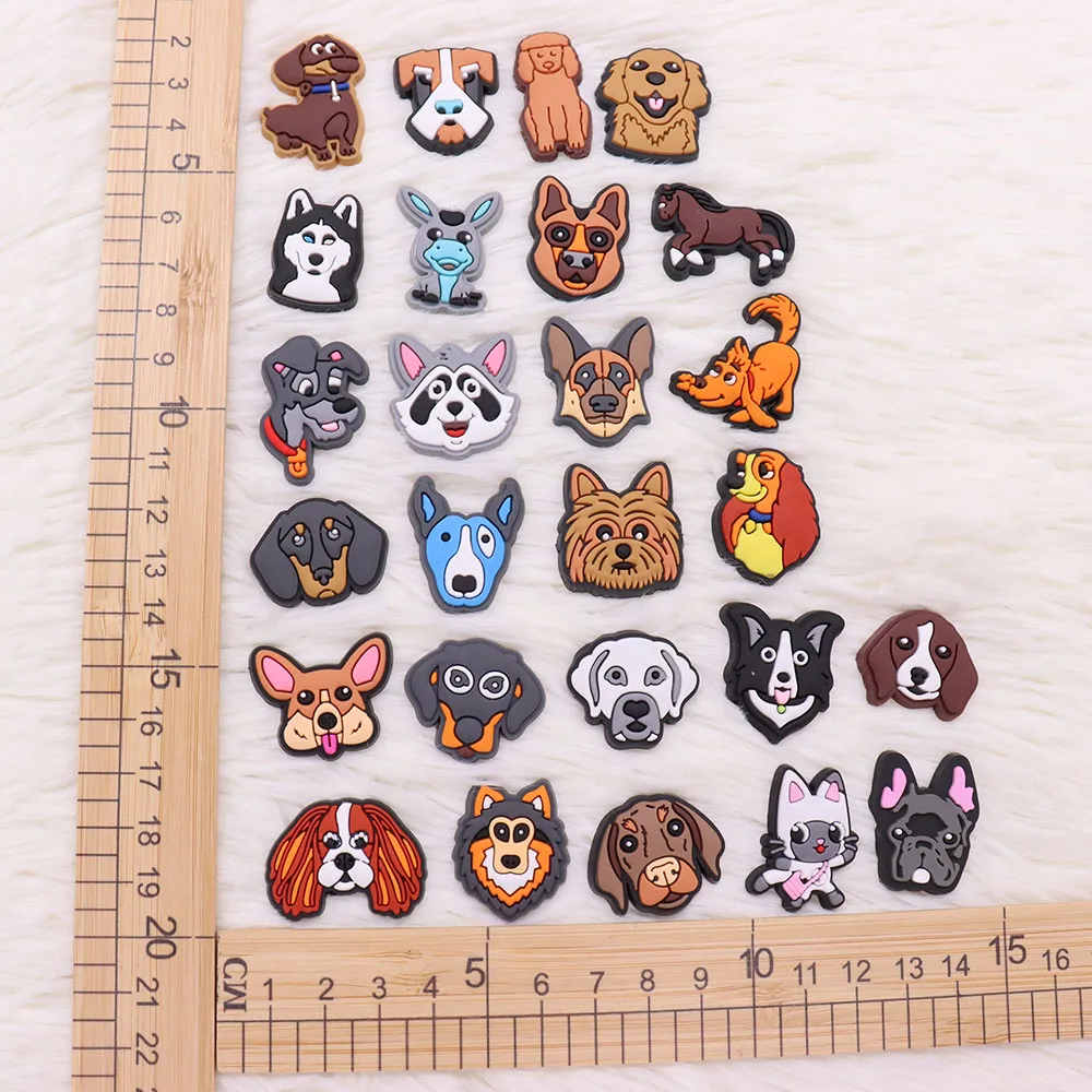 Good Quality 1pcs PVC Shoe Charms Animals Husky Teddy Golden Retriever Accessories Shoes Ornaments Fit Kids DIY Party Gift