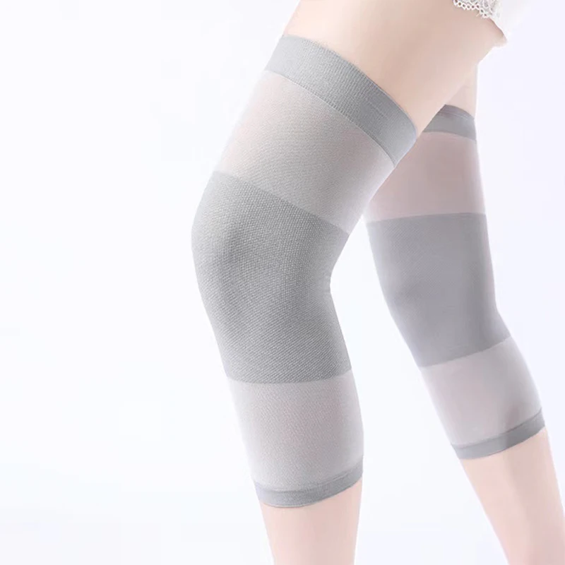 Gris aire acondicionado habitación Invisible dejar sin rastro Protector de pierna Protector de rodilla verano mujeres delgadas calidez de las articulaciones rodilla