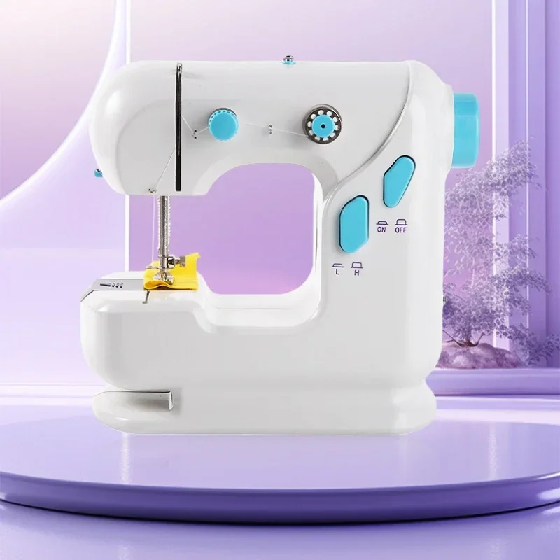ماكينة خياطة صغيرة محمولة ماكينة خياطة كهربائية متعددة الوظائف ماكينة خياطة كهربائية صغيرة ذات خيط مزدوج للاستخدام المنزلي #4