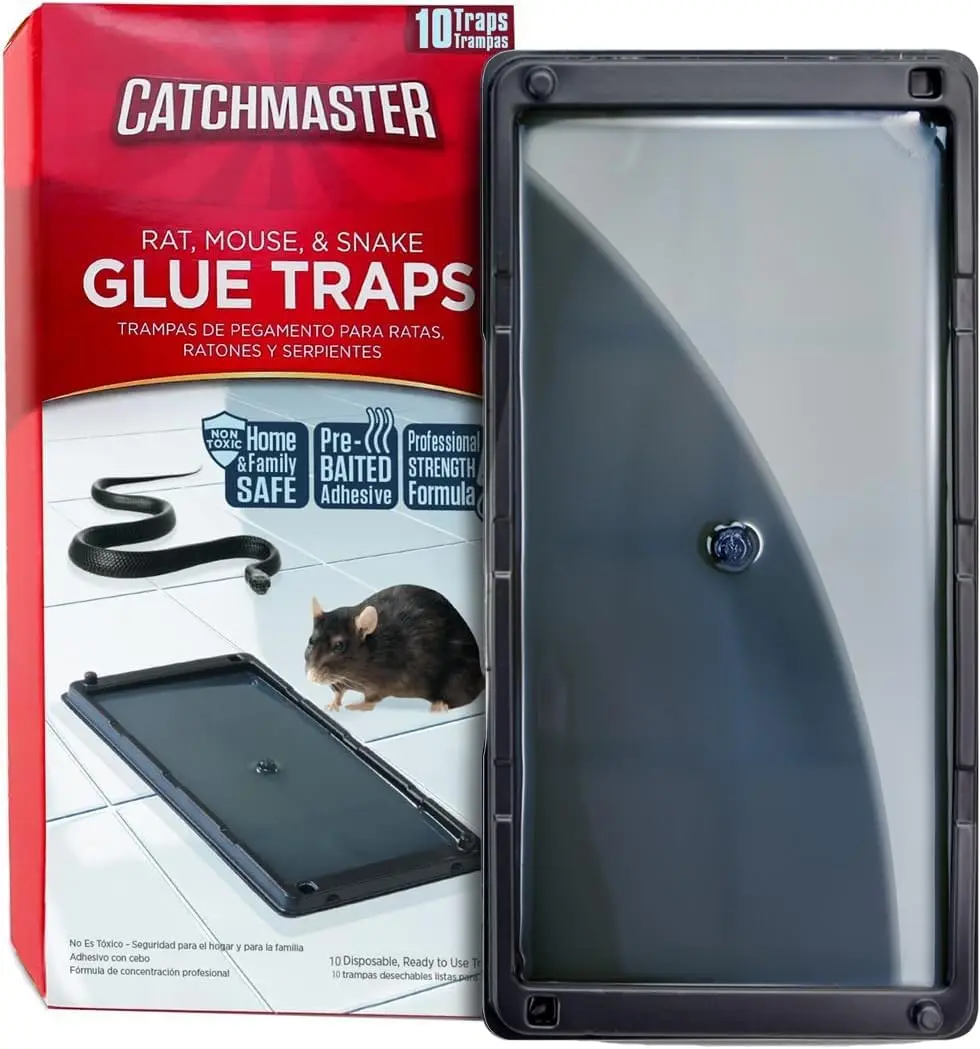 

Large Glue Rat Traps 10Pk for Home, Bulk Pest Control for Mice, Snakes & Spiders
