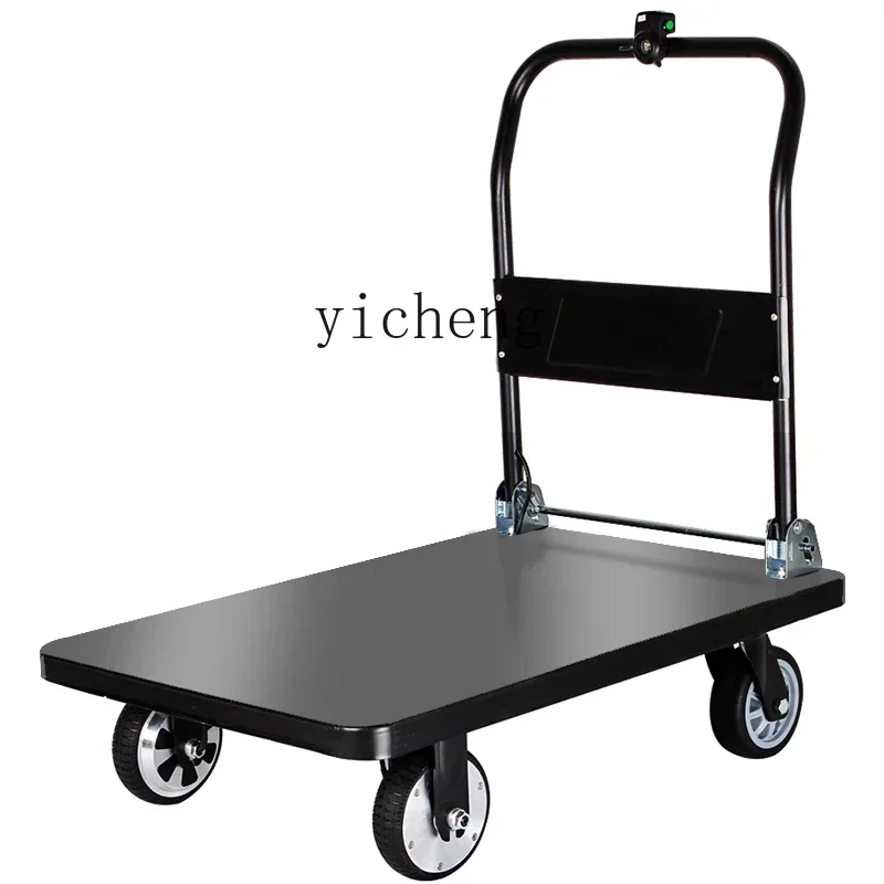 

Электрический плоский тяговый грузовик, стальная пластина, двойной привод, электрический грузовик, бесшумная складная тележка