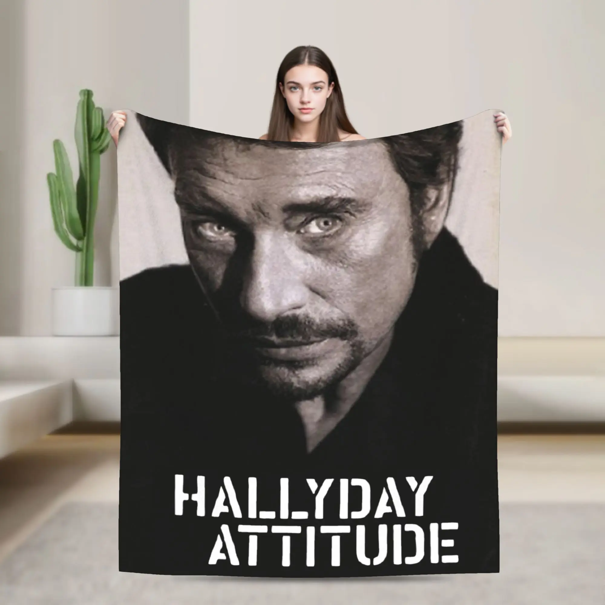 

Фланелевое одеяло Johnny Hallyday, рок-музыка, французская певица, индивидуальные пледы для дома, покрывало 150*125 см