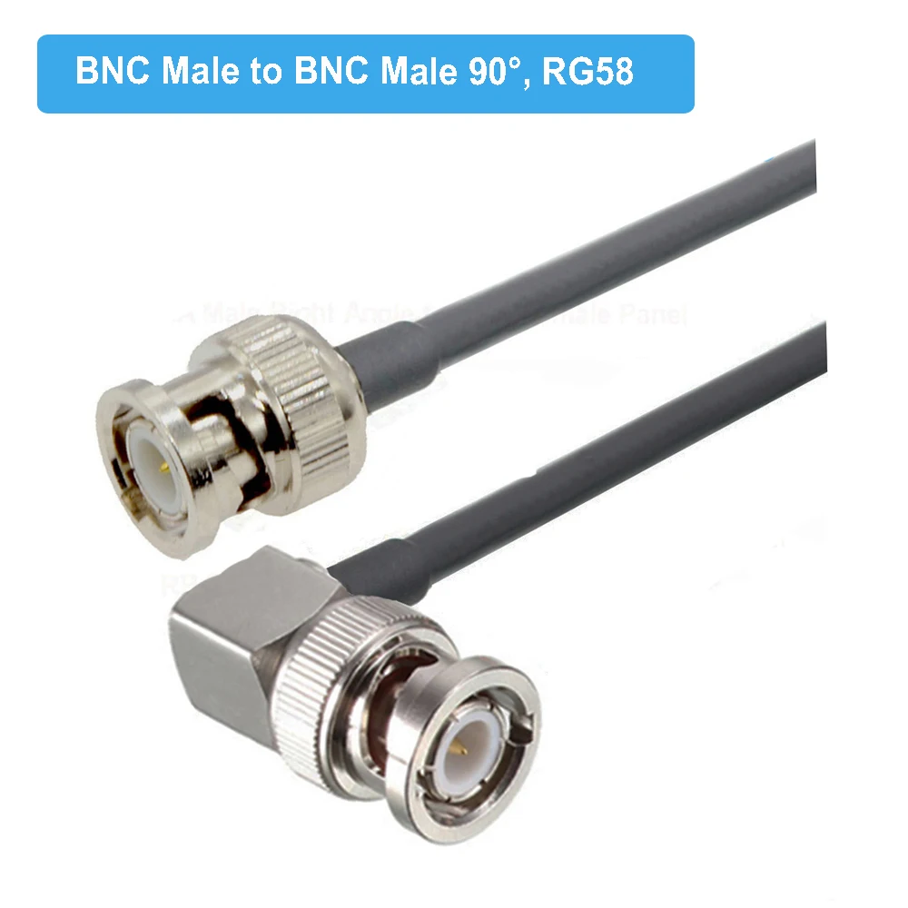 10M~50M RG58 Coaxial BNC Male to BNC Male Plug RF Cable 50 Ohm Crimp Connector Double BNC Plug Male Pin Wire Cord