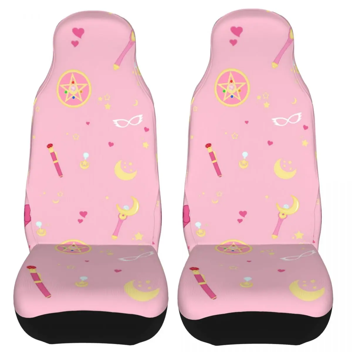 Pink Moon And Stars Universal Car Seat Cover Protector Interior Accessories AUTOYOUTH Car Seat Cushion Polyester Fishing