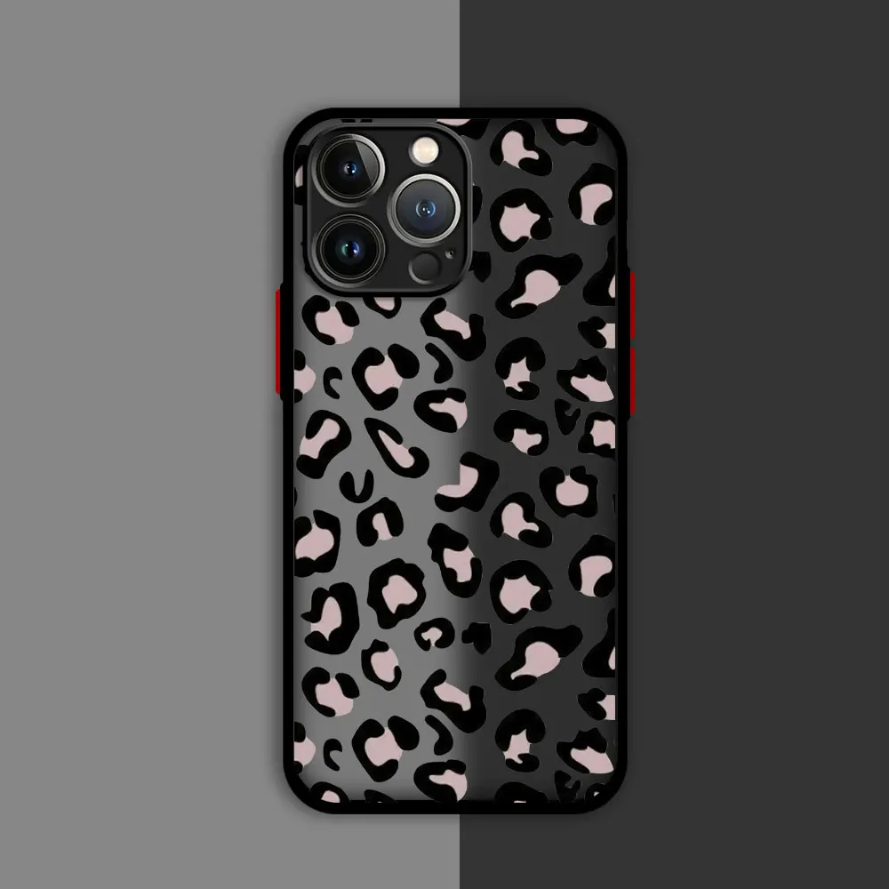 Luipaard Print Telefoonhoesje Voor Apple Iphone 16 11 13 15 12 14 Pro Max 7 X Xs 14 8 Plus 15 16 Pro Matte Hoes