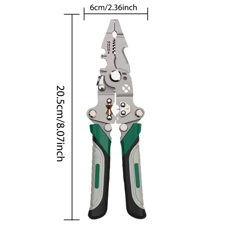 Pulley Design Foldable Wire Stripper, Electrician Wire Splitter Wire Winding Crimping Pliers, Christmas Stocking Stuffers