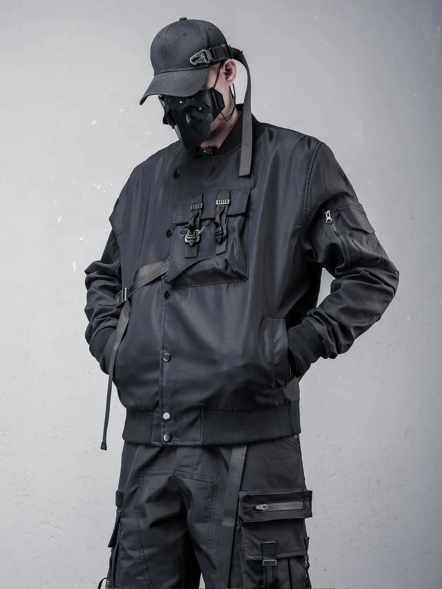 Fashion Heavy Industry Functional Autumn Pilot Jacket Men's Business Shirt Coat Large Pocket Design Sense Baseball Uniform