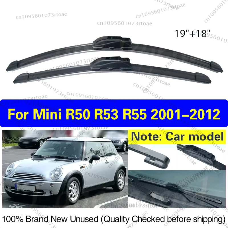 

For Mini Cooper S One R50 R53 Clubman R55 Wiper Front Wiper Blades Windshield Windscreen Window Brushes 19"+18" Car Accessories