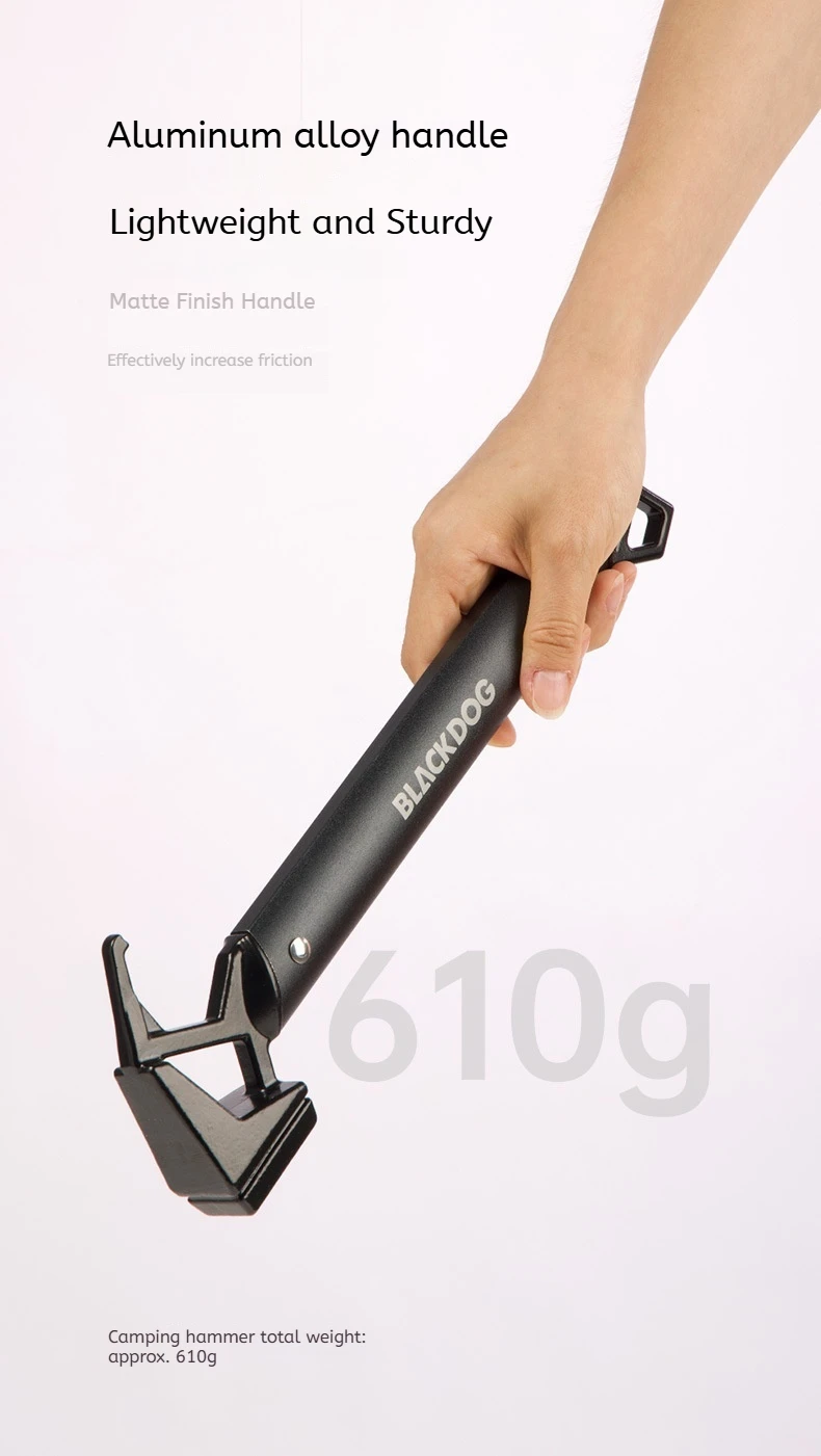 Outdoor-Camping-Hammer mit Aluminiumlegierungsgriff, Ultraleichter Zeltheringhammer, Rutschfester Tragbarer Wander- und Bergsteiger-Campingausrüstung – Detail 6