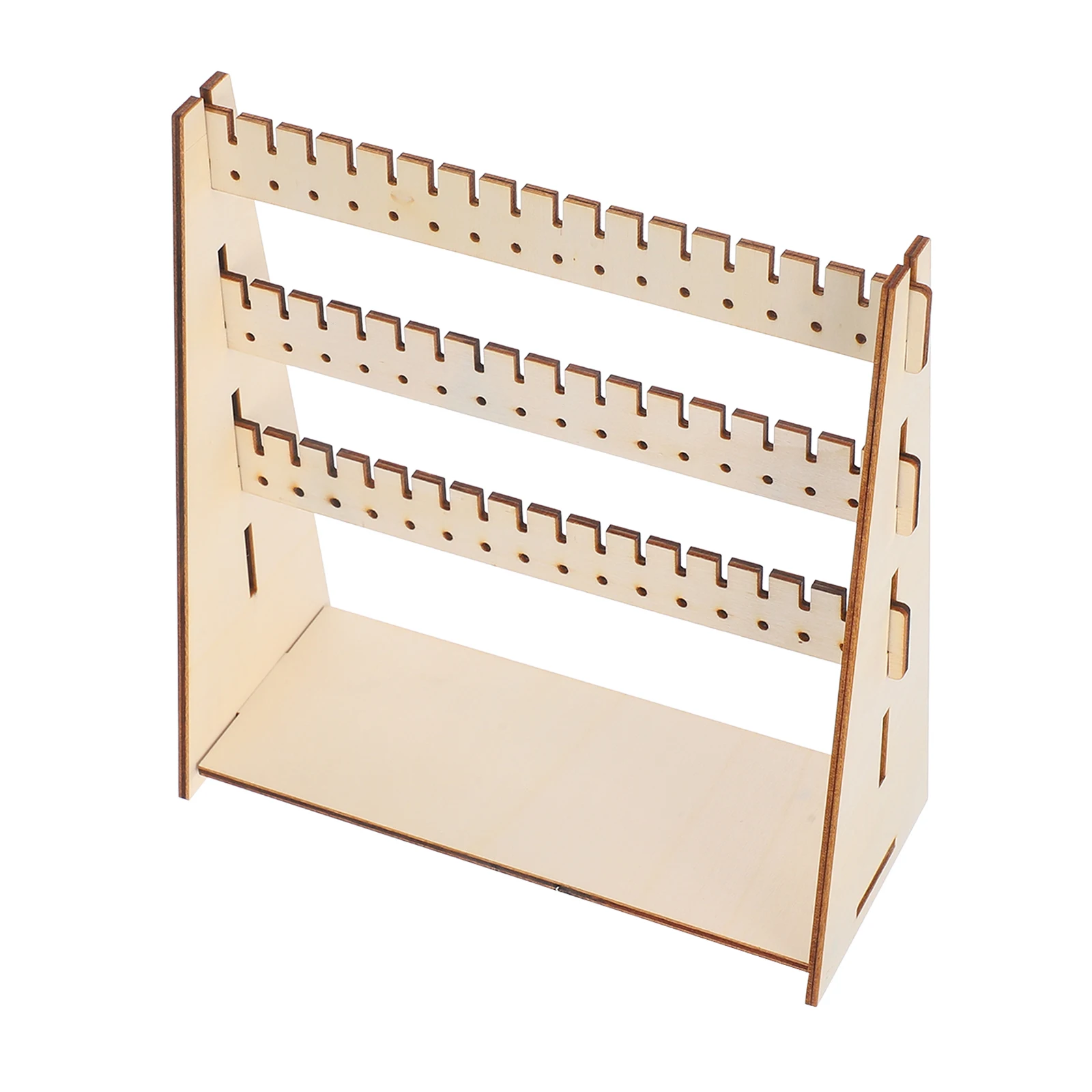 

Wooden Jewelry Storage Rack Earring Display Stand for Vendors Multifunctional Wood Material Minimalist Detachable Structure
