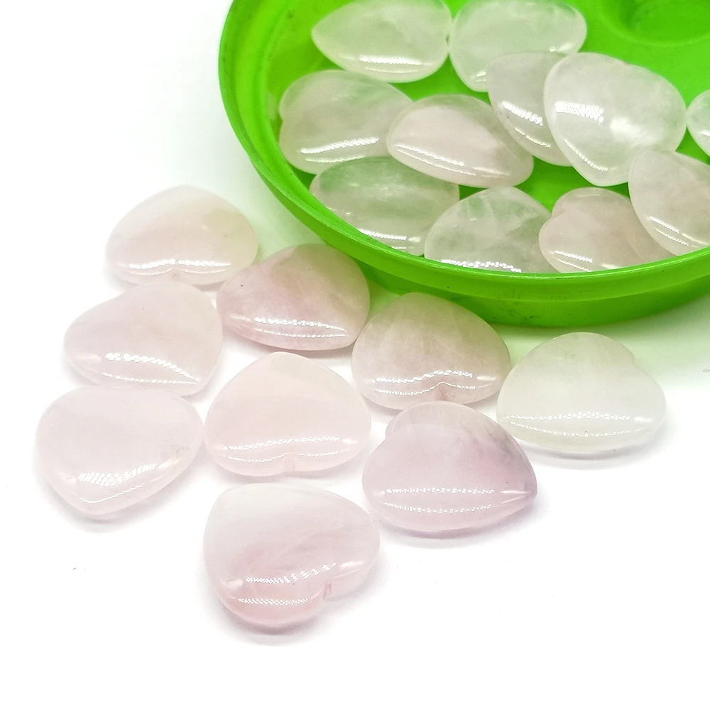 20mm Rose Quartz Mini Heart Natural Crystal Stone Love Hearts Shaped Chakra Pocket Balancing Meditation Valentine Gift For Women
