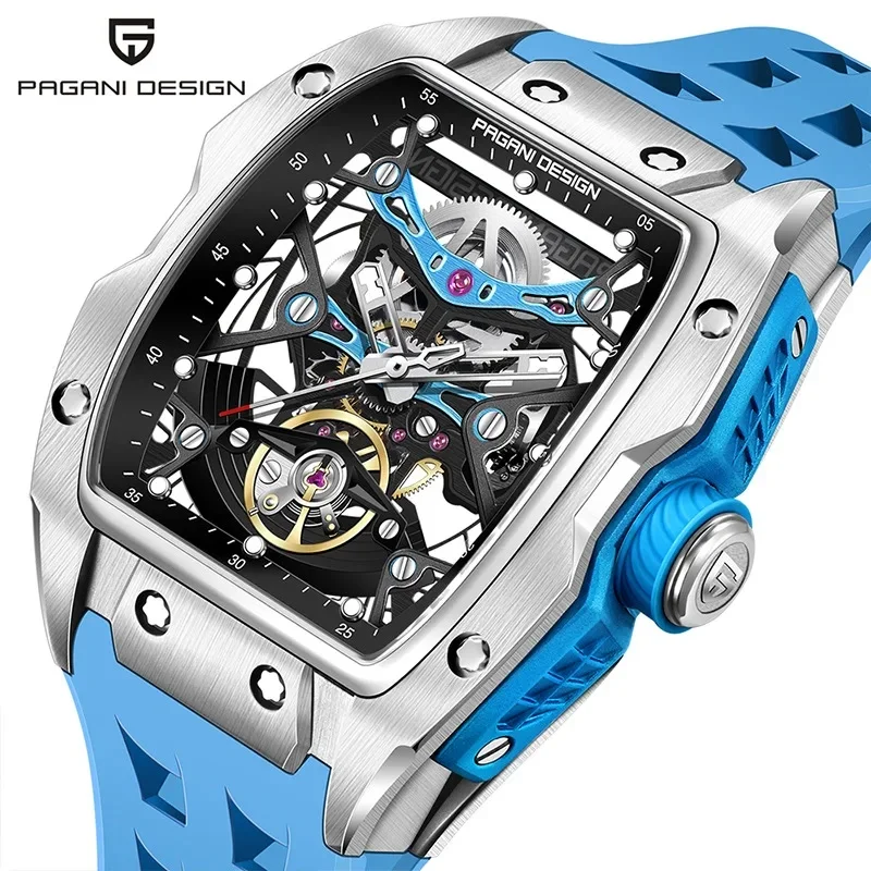 PAGANI DESIGN 42MM Hollow Skeleton Men Mechanical Watches Luxury Sapphire Glass Automatic Watch 50M Waterproof Watch For Men new