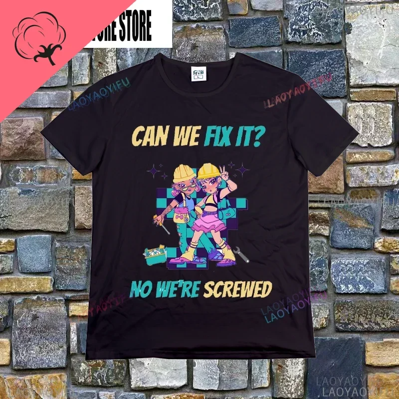 Can We Fix It Funny Repair Man Bob The Builder Engineering Men T Shirt Harajuku Short Sleeve